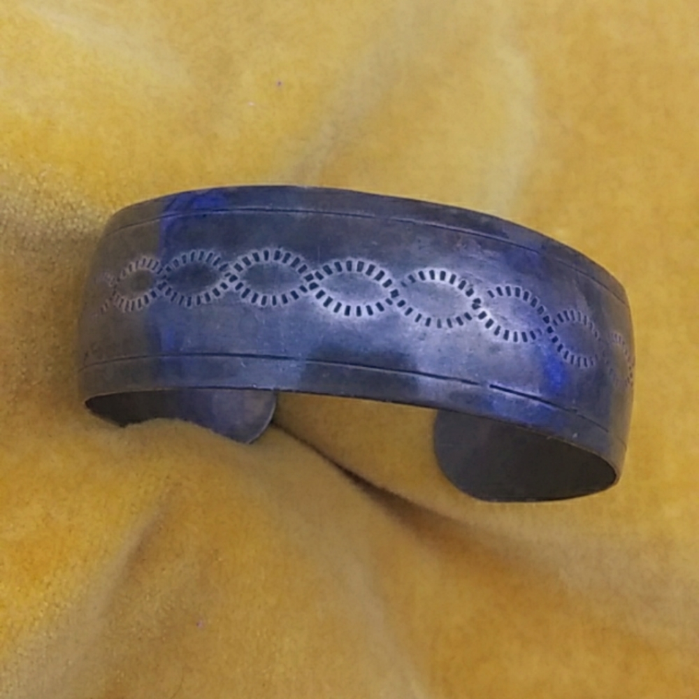 Antique vintage sterling silver southwestern cuff bangle boho bracelet